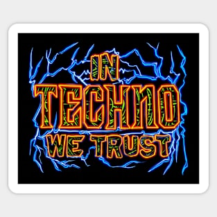 In Techno We Trust Flames Sticker